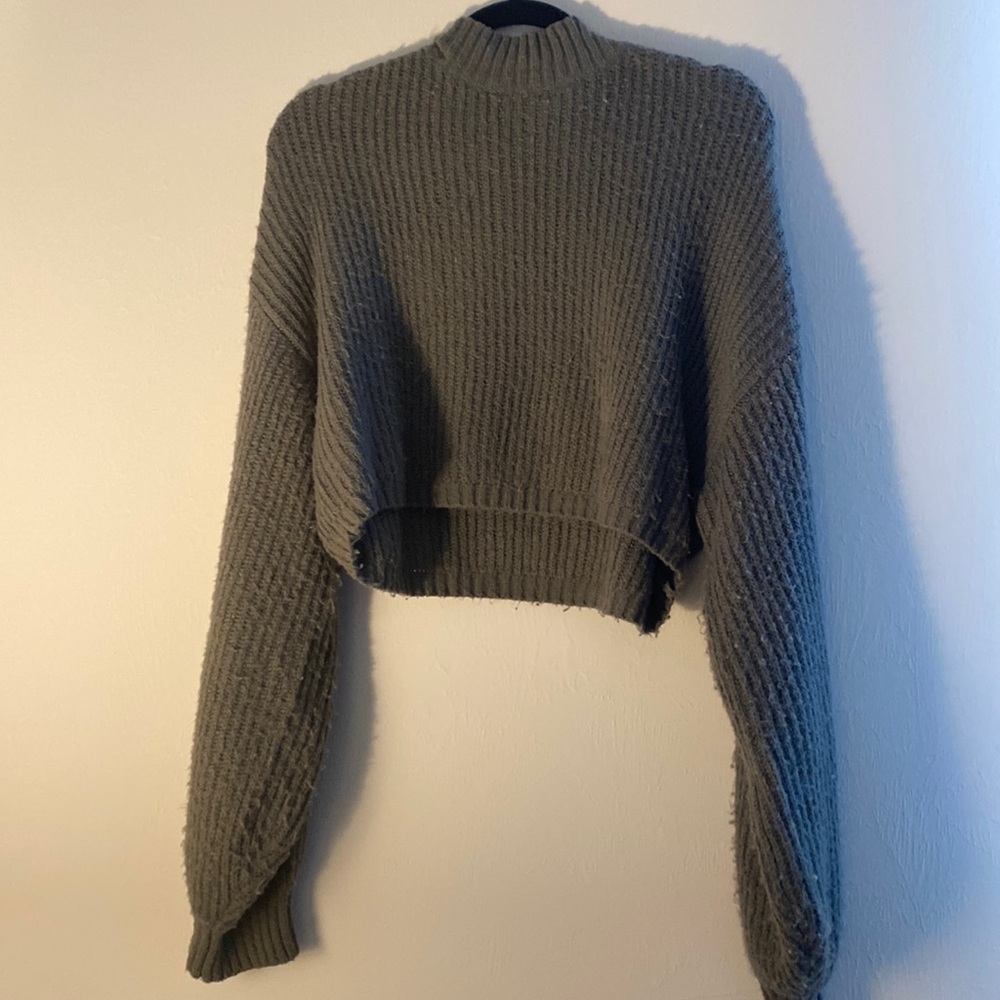 Missguided grey sweater cropped
